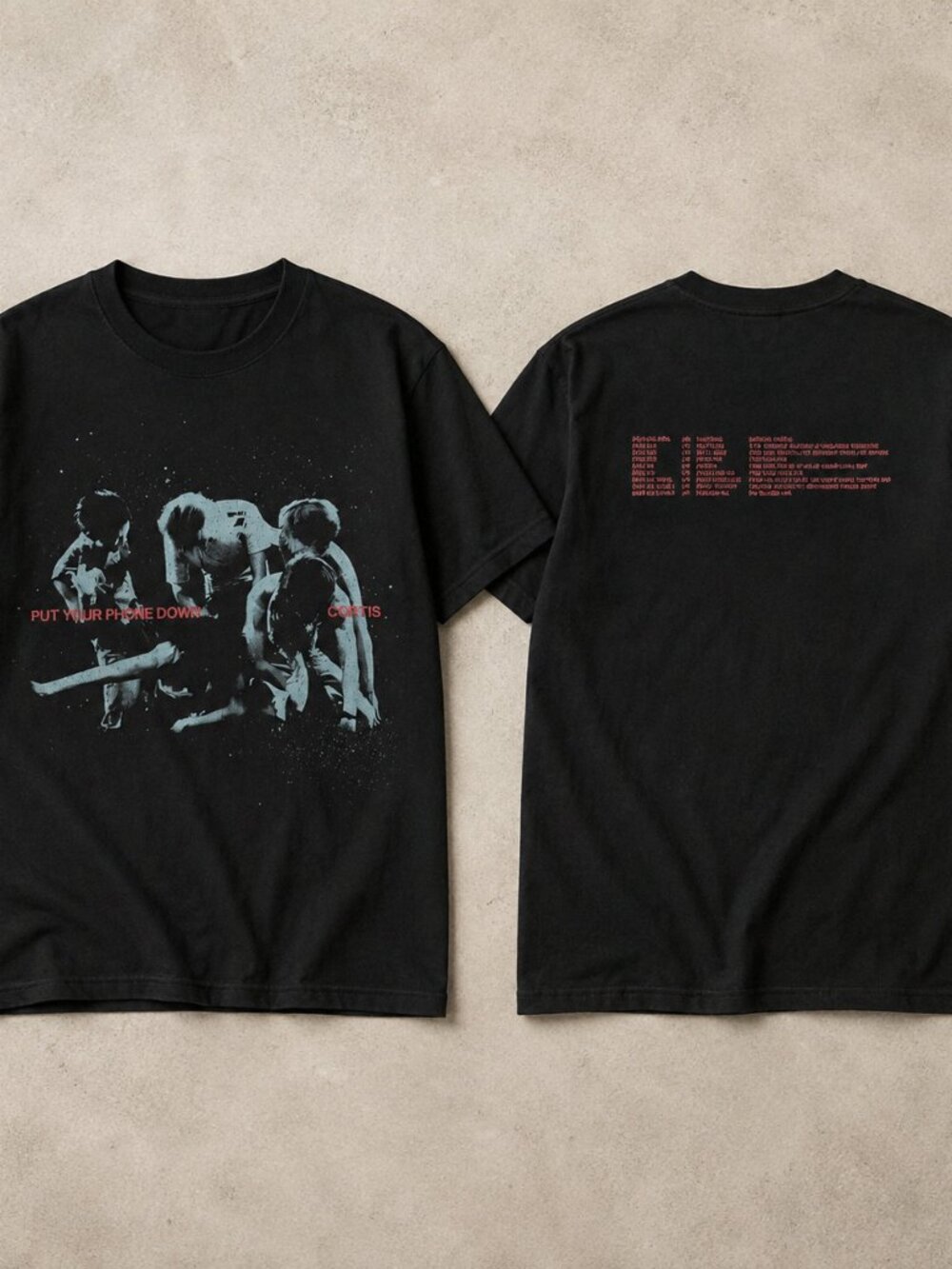 CORTIS Put Your Phone Down Tour 2026 Double-Sided Black T-Shirt